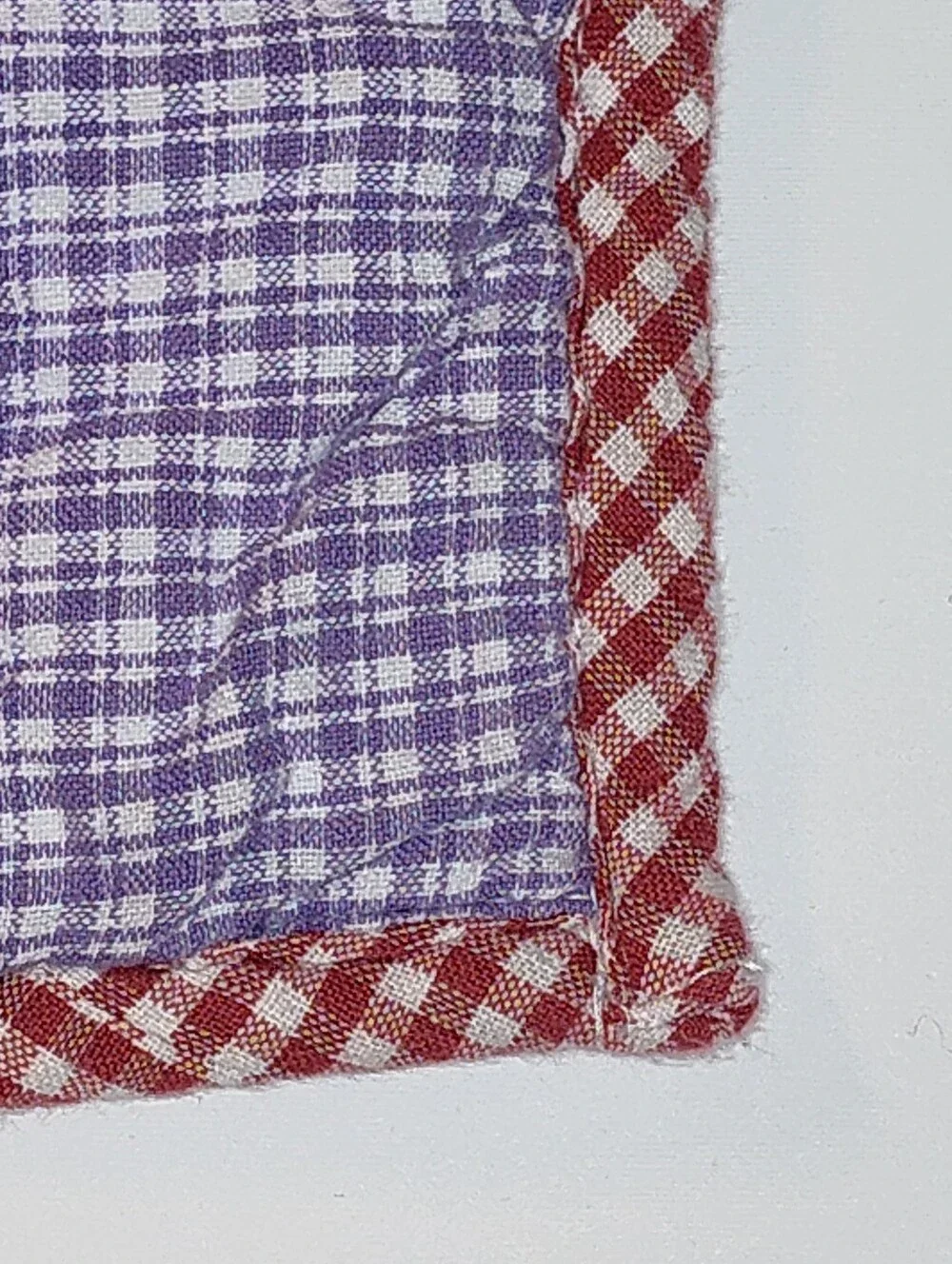 Pair of Pottery Barn Madras Plaid Quilted Standard Pillow Shams